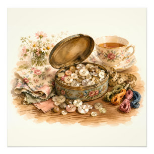 The Button Tin Photo Enlargement Print