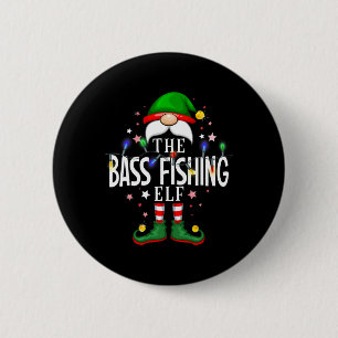 The Byb Fishing Elf Christmas Family Pajama Party Button