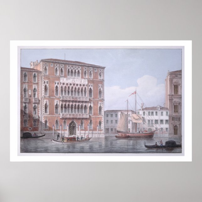 The Ca' Foscari, Venice, engraved by Brizeghel (li Poster (Front)