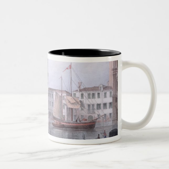 The Ca' Foscari, Venice, engraved by Brizeghel (li Two-Tone Coffee Mug (Right)