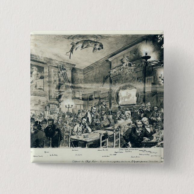 The Cabaret du Chat Noir, 1886 Pinback Button (Front)