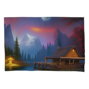 The Cabin in the Cove under the Moon Pillow Case