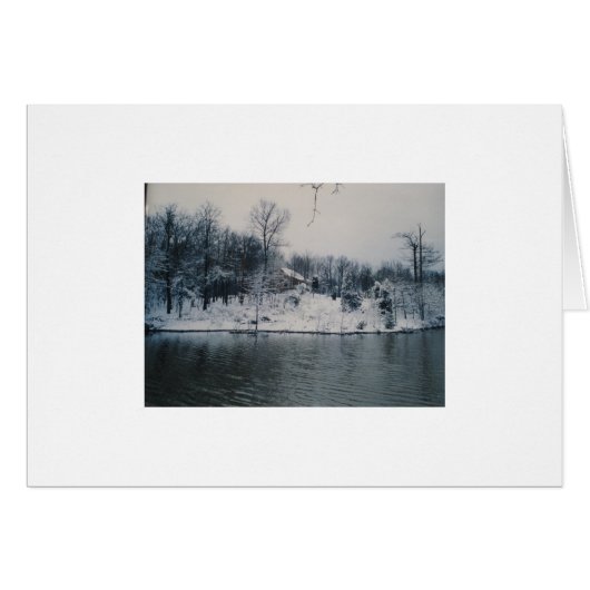 The Cabin & Pond In Winter Cards (Front Horizontal)