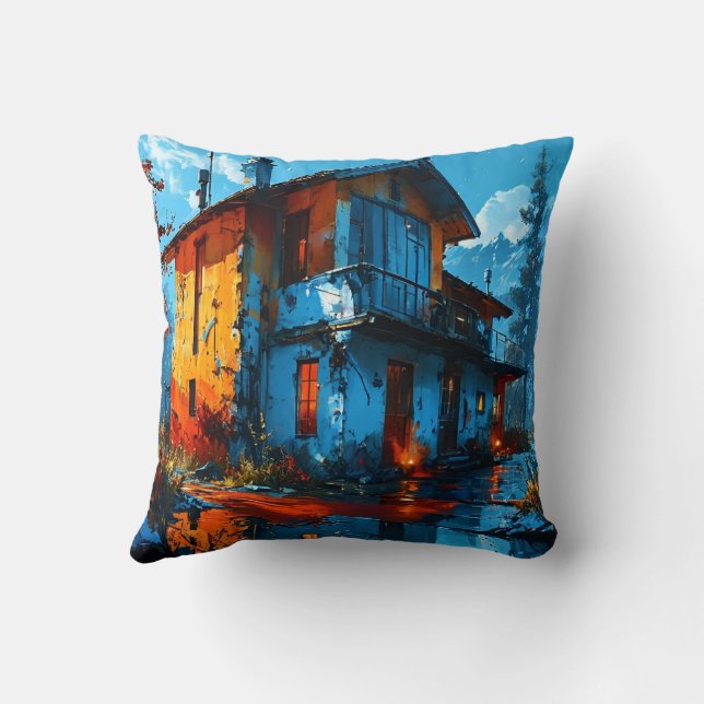 the cabin throw pillow (Back)