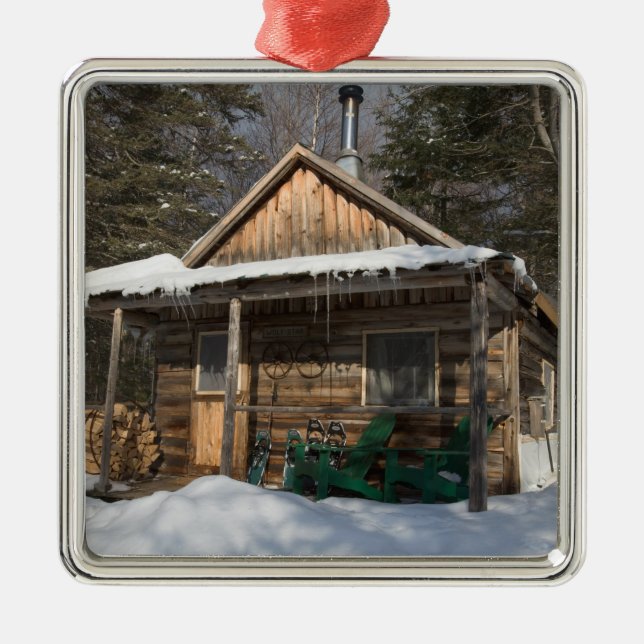 The cabins at the AMC's Little Lyford Pond Metal Ornament (Front)
