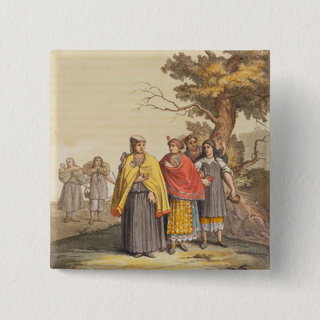 The Caciche Indians in Traditional Costumes, Nova Button (Front)