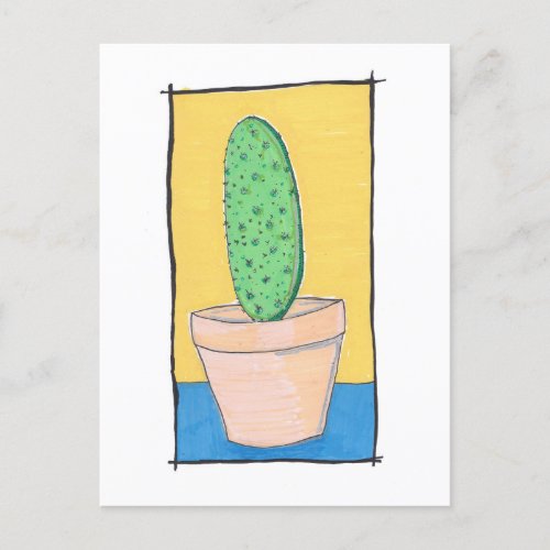 The cactus _ original drawing _ prickly pear _ art postcard