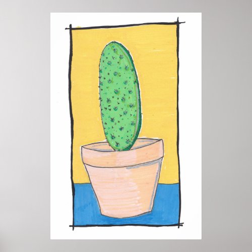 The cactus _ original drawing simple and quirky poster