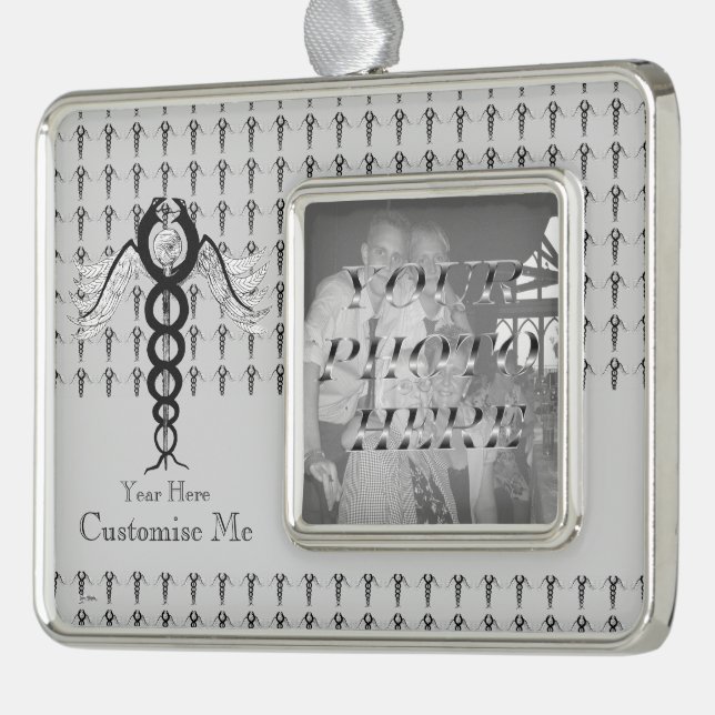 The Caduceus (Black) Christmas Ornament (Left)