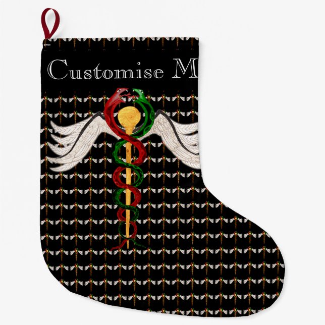 The Caduceus (Full Colour) Large Christmas Stocking (Front)