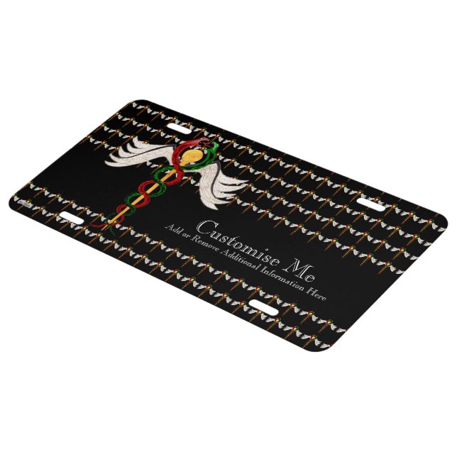 The Caduceus (Full Colour) License Plate (Side)