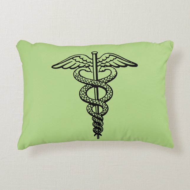 The Caduceus Symbol Decorative Pillow (Front)