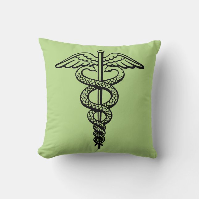 The Caduceus Symbol Throw Pillow (Front)
