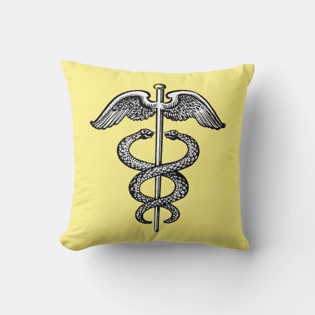 The Caduceus Throw Pillow (Front)