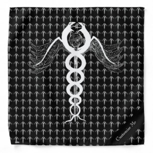 The Caduceus (White) Bandana