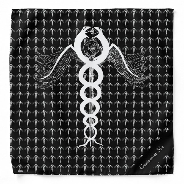 The Caduceus (White) Bandana (Front)