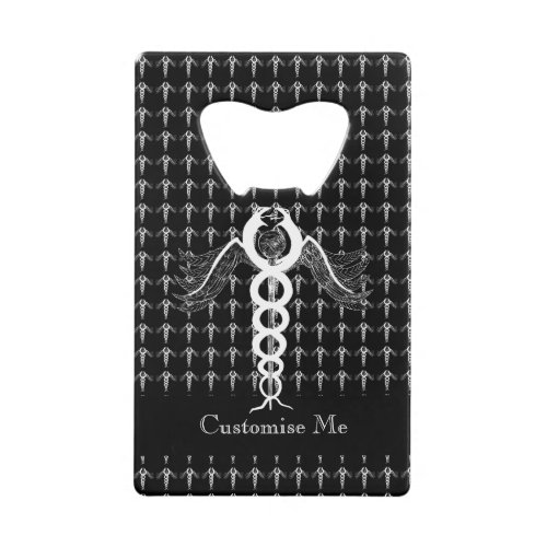 The Caduceus White Credit Card Bottle Opener