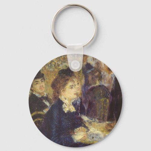 The Cafe by Pierre Renoir Vintage Impressionism Keychain