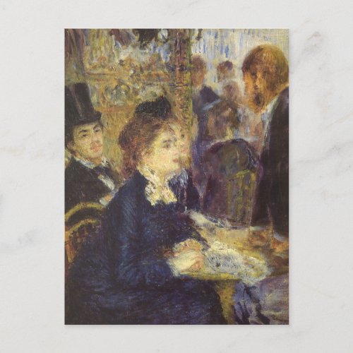 The Cafe by Pierre Renoir Vintage Impressionism Postcard