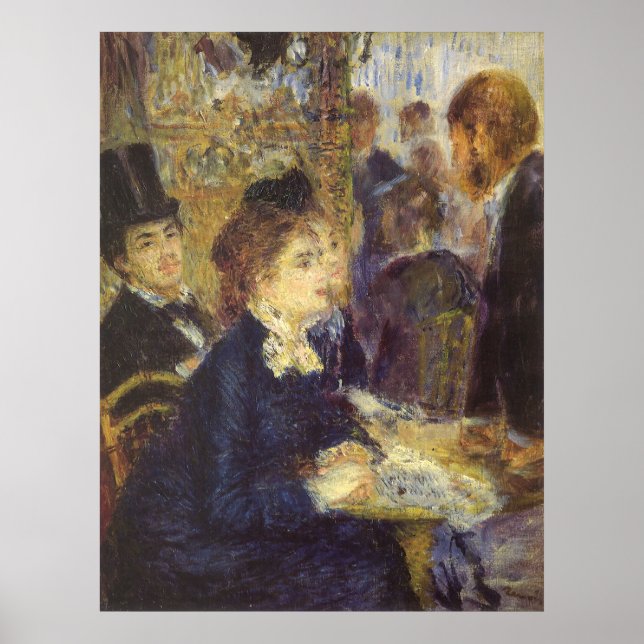 The Cafe by Pierre Renoir, Vintage Impressionism Poster (Front)
