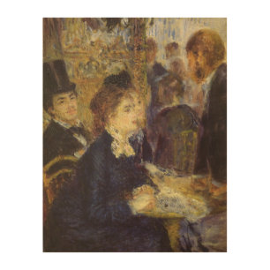 The Cafe by Pierre Renoir, Vintage Impressionism Wood Wall Art