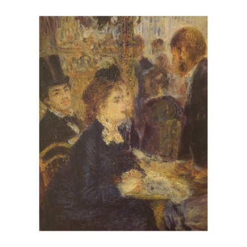 The Cafe by Pierre Renoir Vintage Impressionism Wood Wall Art