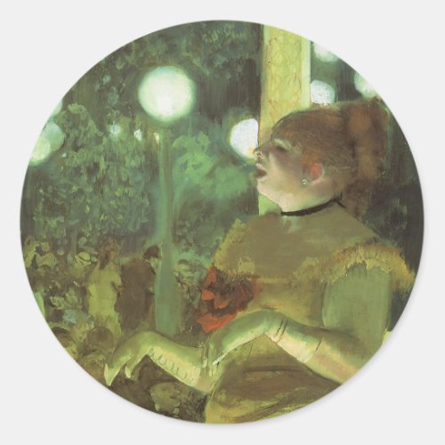 The Cafe Concert by Edgar Degas Vintage Fine Art Classic Round Sticker