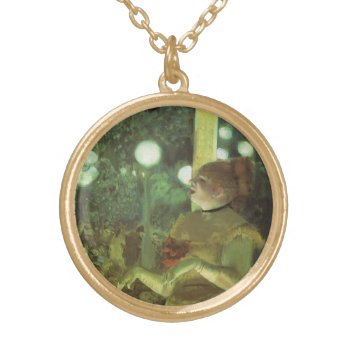 The Cafe Concert By Edgar Degas  Vintage Fine Art Gold Plated Necklace by MasterpieceCafe at Zazzle