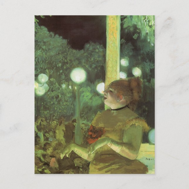 The Cafe Concert by Edgar Degas, Vintage Fine Art Postcard (Front)