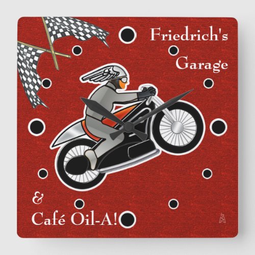 The Cafe Racer Personalized _ Sq Square Wall Clock