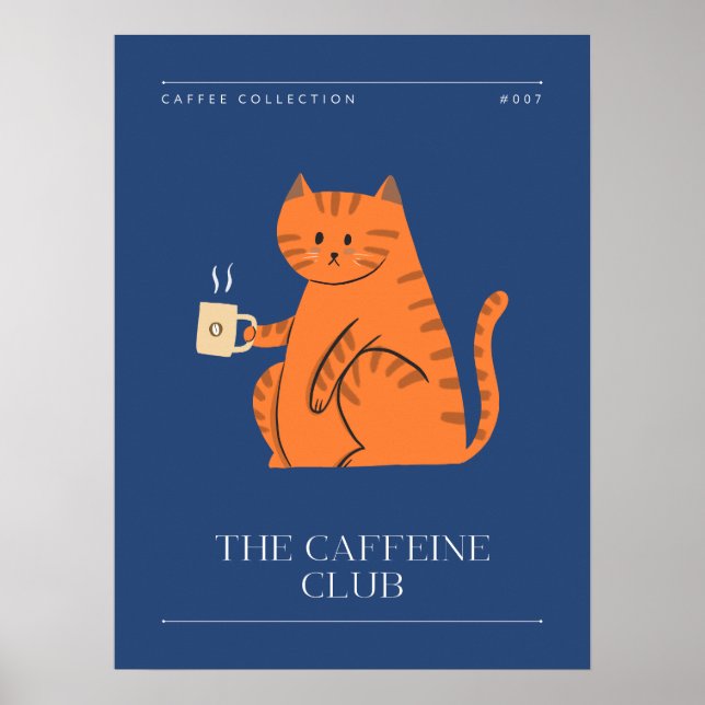 The Caffeine Club Funny Kitchen Poster (Front)