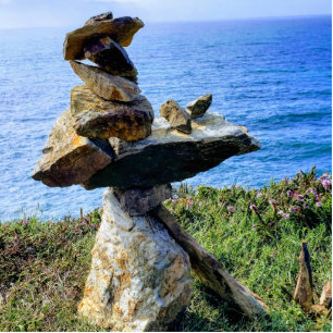 The cairn and the sea, Perranporth, COrnwall Cutout