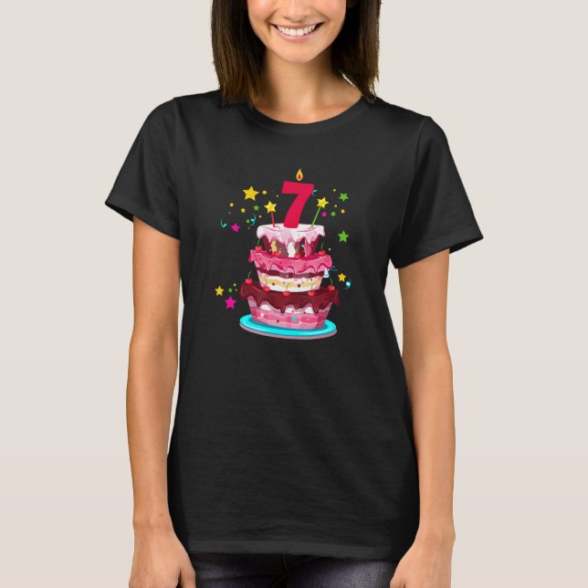 The Cake 7th Birthday  7 Years Old Birthday Boys G T-Shirt (Front)