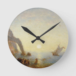 The Call of the Sirens (oil on canvas) Round Clock