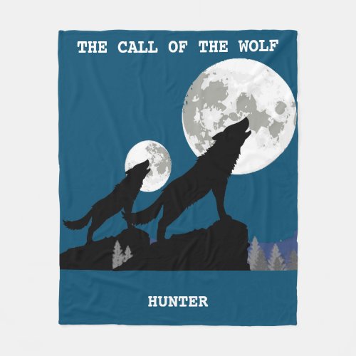 THE CALL OF THE WOLF PERSONALIZED BLANKET