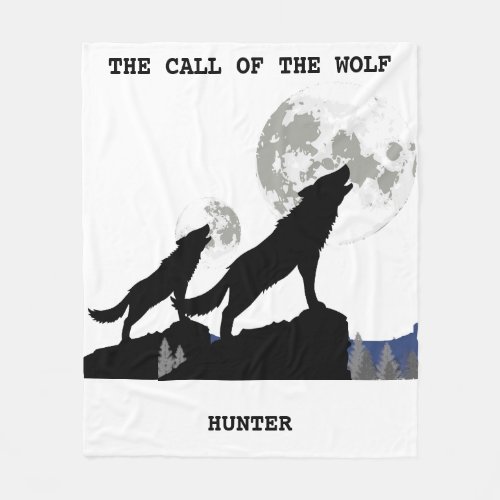 THE CALL OF THE WOLF PERSONALIZED BLANKET