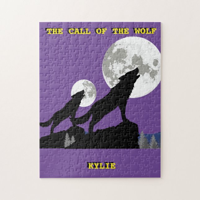 "THE CALL OF THE WOLF" PERSONALIZED JIGSAW PUZZLE (Vertical)