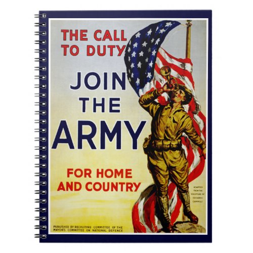 The Call to Duty  Join the Army Notebook