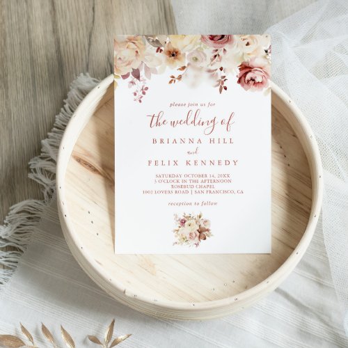 The Calligraphy Graceful Floral Wedding of Invitation