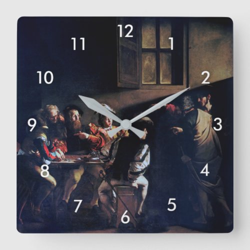 The Calling of Saint Matthew Caravaggio Square Wall Clock