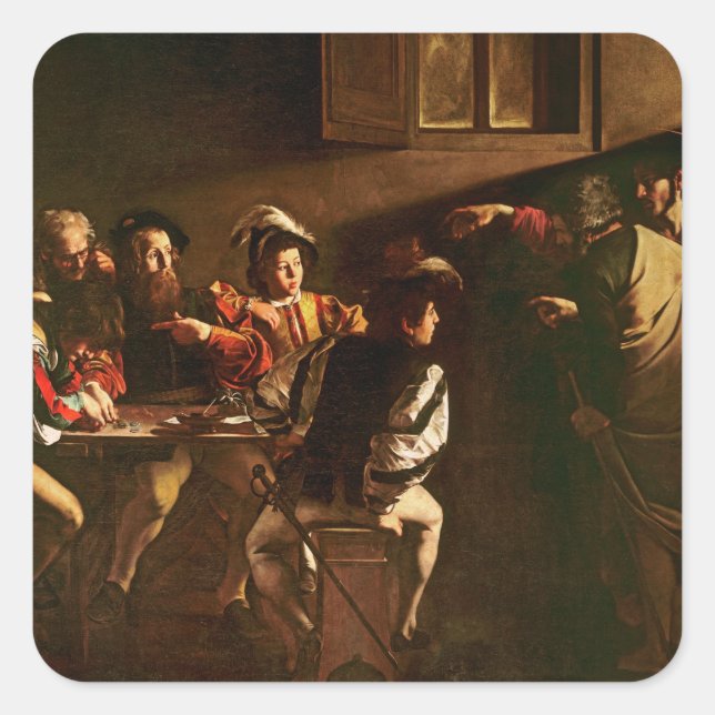 The Calling of St. Matthew, c.1598-1601 Square Sticker (Front)