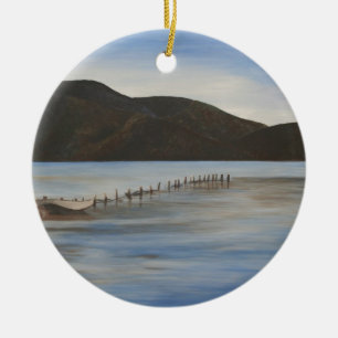 The Calm Water of Akyaka Landscape Art Ceramic Ornament