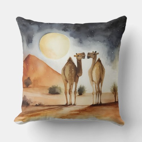 The camel is the king of the desert Throw Pillow 