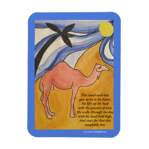 The camel poem magnet (blue)
