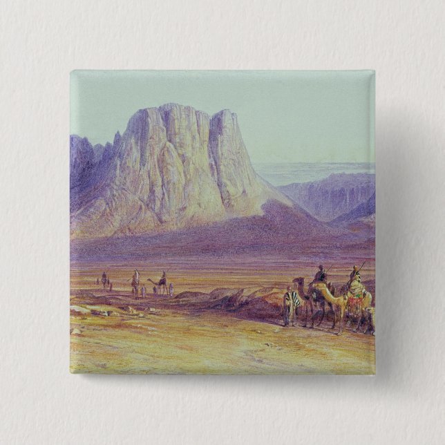The Camel Train, Condessi, Mount Sinai, 1848 Pinback Button (Front)