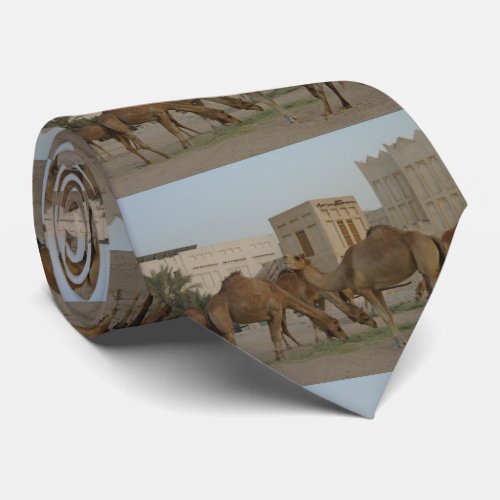 the camels of souq  waqif no1 neck tie