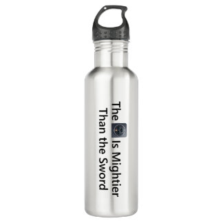 The Camera Is Mightier Than the Sword Stainless Steel Water Bottle