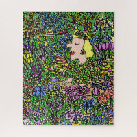 The Camouflaged Florist. Illustration on a Jigsaw Puzzle