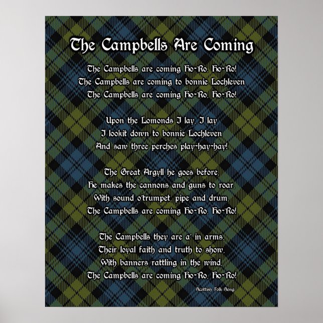 The Campbells Are Coming Tartan Print Poster (Front)