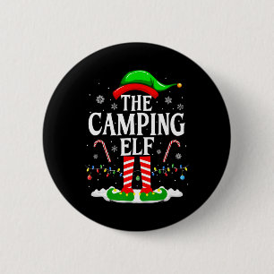 The Camping Elf Xmas Funny Matching Family Group C Button